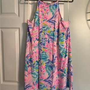 Lilly Pulitzer Pink and Blue Floral Midi Dress